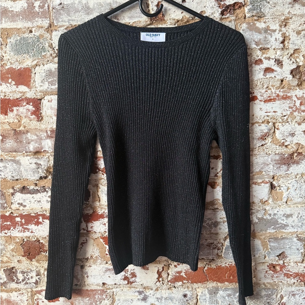 Old Navy Charcoal Ribbed Knit Top